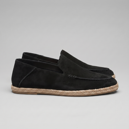 Carl | Loafers Sort Ruskind Espadrille Slip-On til Mænd
