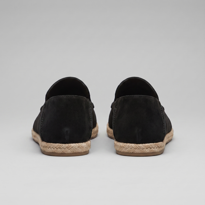 Carl | Loafers Sort Ruskind Espadrille Slip-On til Mænd