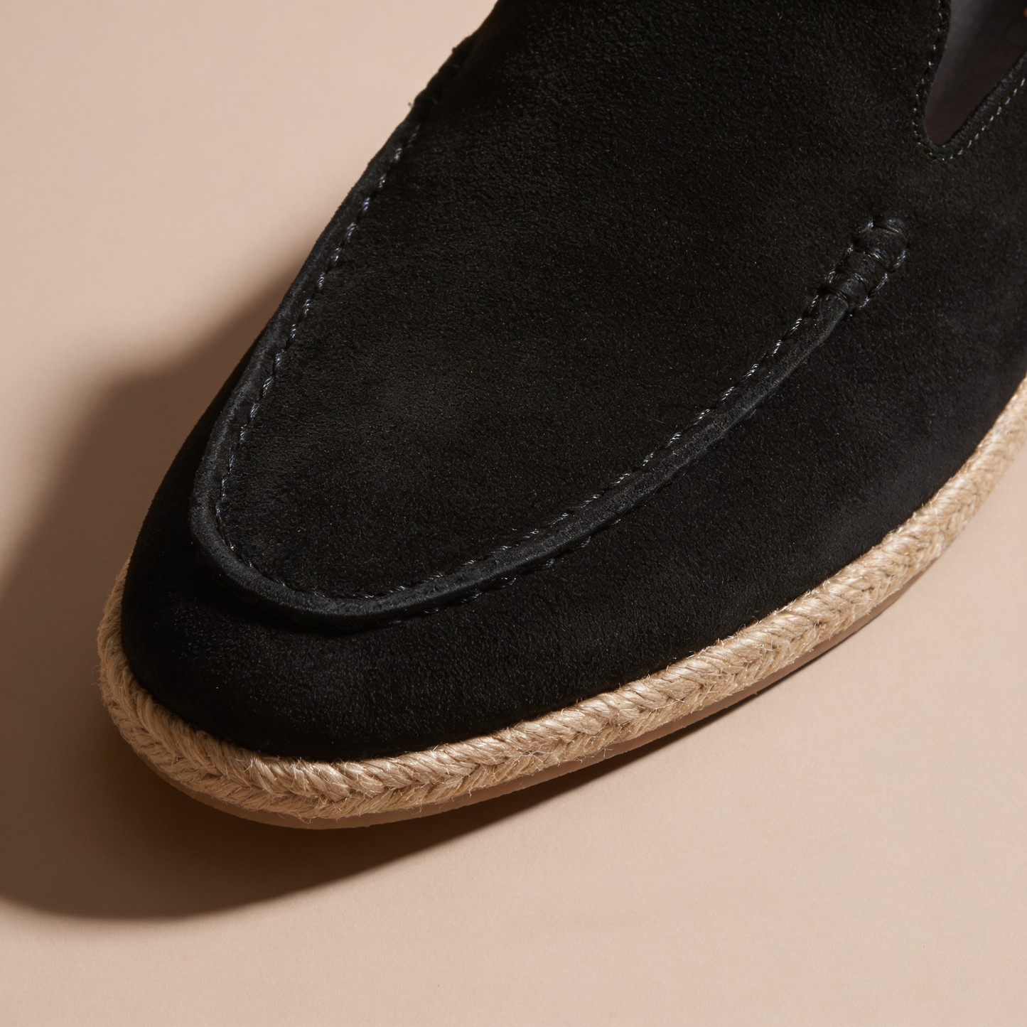 Carl | Loafers Sort Ruskind Espadrille Slip-On til Mænd
