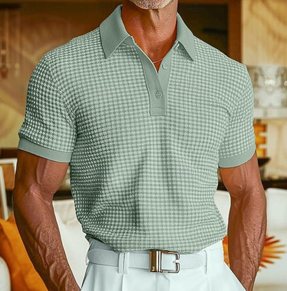 Patrick | Polo Skjorte Gul Vaffelstrik Slim Fit til Mænd