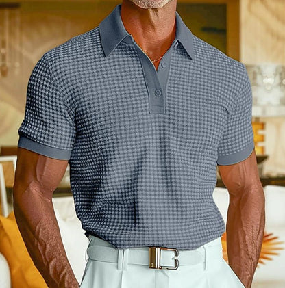 Patrick | Polo Skjorte Gul Vaffelstrik Slim Fit til Mænd