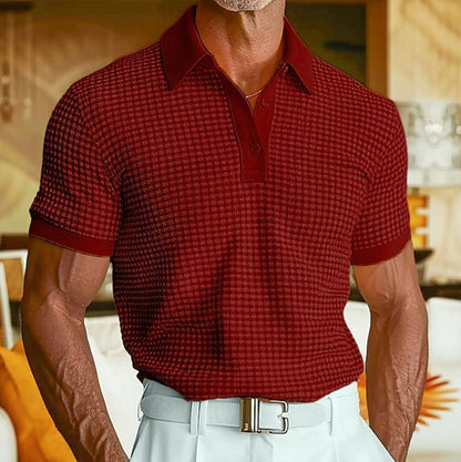 Patrick | Polo Skjorte Gul Vaffelstrik Slim Fit til Mænd