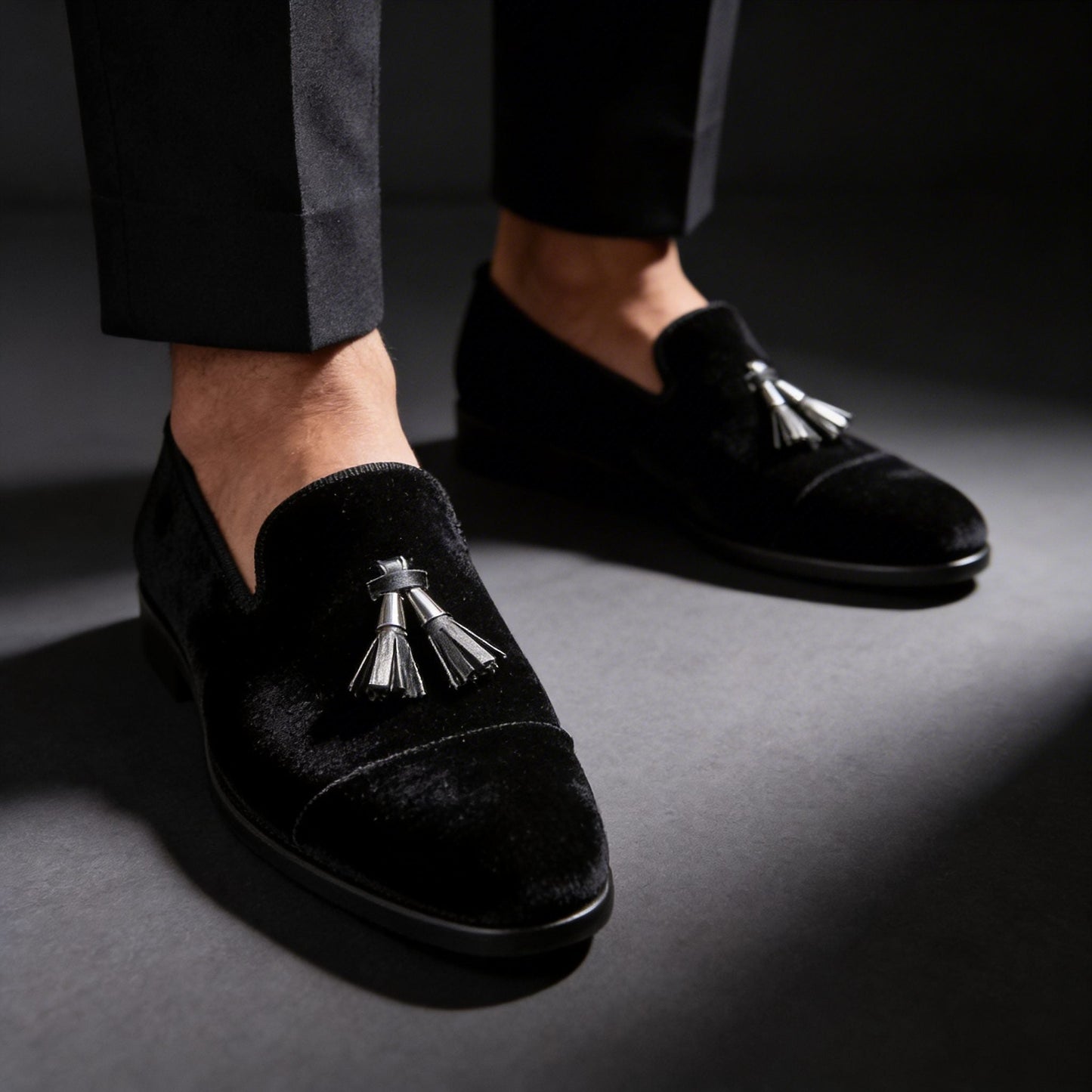Mathis | Loafers Flaskegrøn Velour Kvast-Detalje til Mænd