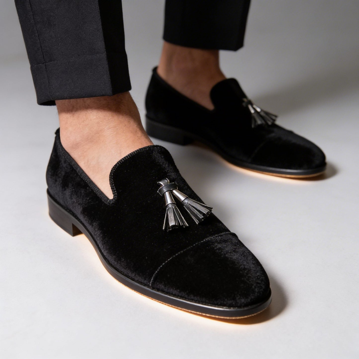 Mathis | Loafers Flaskegrøn Velour Kvast-Detalje til Mænd