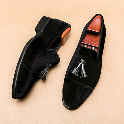 Mathis | Loafers Flaskegrøn Velour Kvast-Detalje til Mænd