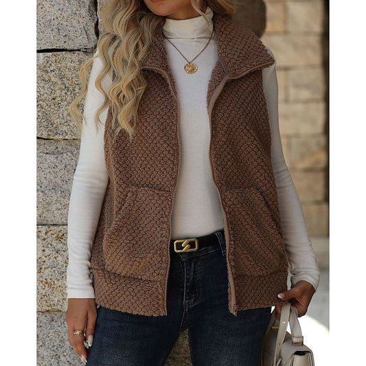 Benedikte | Textured Fleece Vest for Women